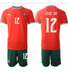 Men's Portugal Team #12 José Sa 2025 Red Home Soccer Jersey Suit