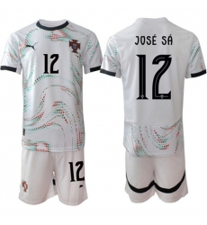 Men's Portugal Team #12 José Sa 2025 White Away Soccer Jersey Suit