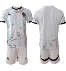 Men's Portugal Team Blank 2025 White Away Soccer Jersey Suit