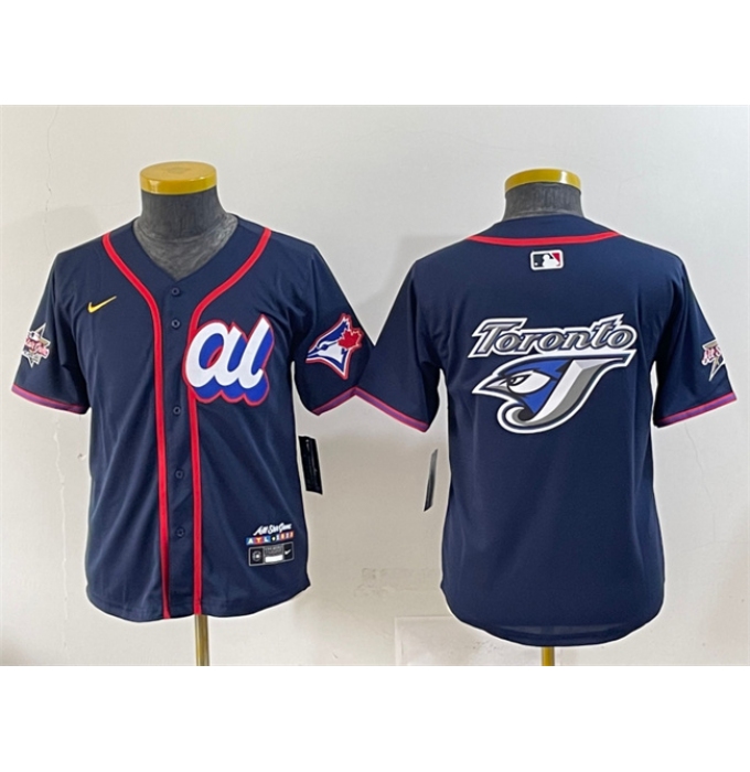Women's American League Toronto Blue Jays Team Big Logo Navy 2025 All-Star Edition Limited Stitched Baseball Jersey(Run Small)