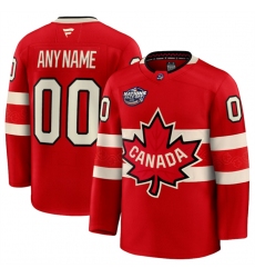 Men's Canada Active Player Custom Red 2025 4 Nations Face-Off Premium Stitched Jersey