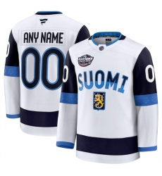 Men's Finland Active Player Custom White 2025 4 Nations Face-Off Premium Stitched Jersey