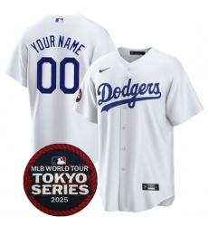 Men's Los Angeles Dodgers ACTIVE PLAYER Custom White 2025 World Tour Tokyo Series Home Stitched Baseball Jersey