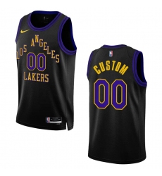 Men's Los Angeles Lakers Customized 2023-24 Black Swingman City Edition Stitched Basketball Jersey