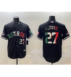 Men's Houston Astros #27 Jose Altuve Black Mexico With World Serise Champions Cool Base Stitched Baseball Jersey