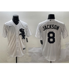 Men's Chicago White Sox #8 Bo Jackson White Cool Base Stitched Baseball Jersey