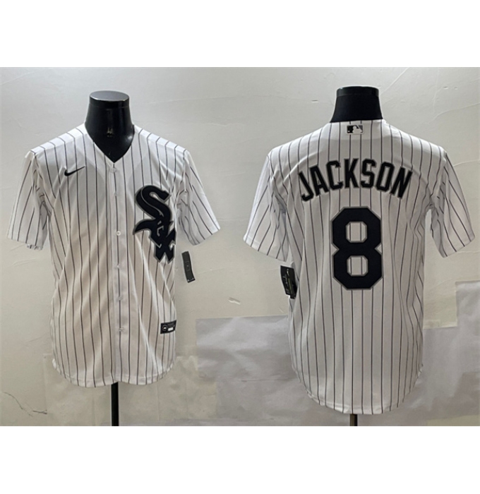 Men's Chicago White Sox #8 Bo Jackson White Cool Base Stitched Baseball Jersey