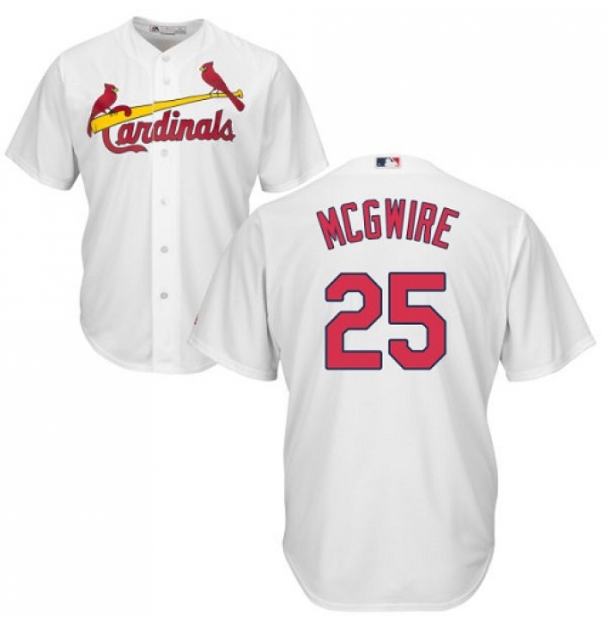 Men's St Louis Cardinals #25 Mark McGwire White Cool Base Stitched Baseball Jersey