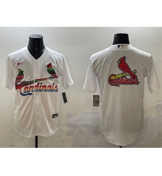 Men's St. Louis Cardinals Team Big Logo White Cool Base Stitched Baseball Jersey