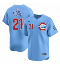 Men's Chicago Cubs #21 Sammy Sosa Blue 2024-25 2nd Alternate Limited Stitched Baseball Jersey