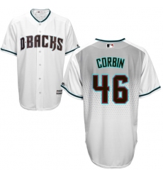 Men's Majestic Arizona Diamondbacks #46 Patrick Corbin Authentic White/Capri Cool Base MLB Jersey