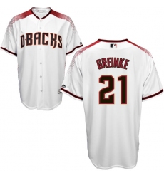 Men's Majestic Arizona Diamondbacks #21 Zack Greinke Authentic White Home Cool Base MLB Jersey