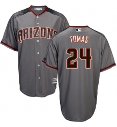 Men's Majestic Arizona Diamondbacks #24 Yasmany Tomas Replica Grey Road Cool Base MLB Jersey