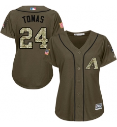 Women's Majestic Arizona Diamondbacks #24 Yasmany Tomas Authentic Green Salute to Service MLB Jersey