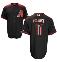 Men's Majestic Arizona Diamondbacks #11 A. J. Pollock Authentic Black Alternate Home Cool Base MLB Jersey