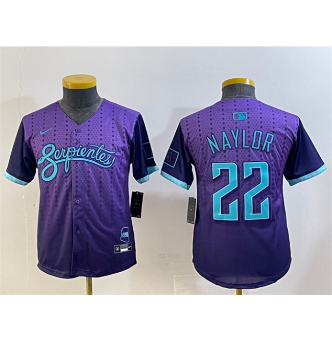 Youth Arizona Diamondbacks #22 Josh Naylor Purple 2025 City Connect Limited Stitched Baseball Jersey