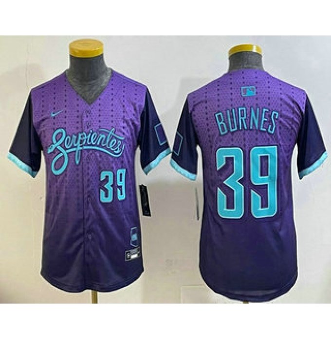 Youth Arizona Diamondbacks #39 Corbin Burnes Purple 2025 City Connect Limited Jersey