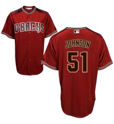 Men's Majestic Arizona Diamondbacks #51 Randy Johnson Authentic Red Alternate Cool Base MLB Jersey