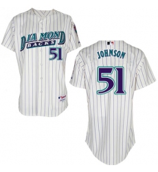 Men's Majestic Arizona Diamondbacks #51 Randy Johnson Authentic White 1999 Turn Back The Clock MLB Jersey