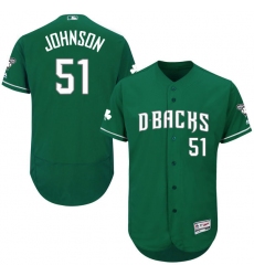 Men's Majestic Arizona Diamondbacks #51 Randy Johnson Green Celtic Flexbase Authentic Collection MLB Jersey