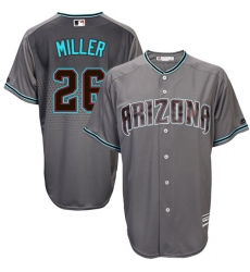 Men's Majestic Arizona Diamondbacks #26 Shelby Miller Replica Gray/Turquoise Cool Base MLB Jersey