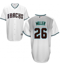 Men's Majestic Arizona Diamondbacks #26 Shelby Miller Replica White/Capri Cool Base MLB Jersey