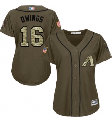 Women's Majestic Arizona Diamondbacks #16 Chris Owings Authentic Green Salute to Service MLB Jersey