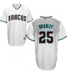 Men's Majestic Arizona Diamondbacks #25 Archie Bradley Authentic White/Capri Cool Base MLB Jersey