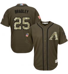 Youth Majestic Arizona Diamondbacks #25 Archie Bradley Authentic Green Salute to Service MLB Jersey