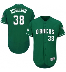 Men's Majestic Arizona Diamondbacks #38 Curt Schilling Green Celtic Flexbase Authentic Collection MLB Jersey