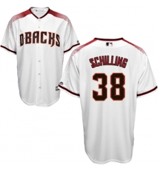 Men's Majestic Arizona Diamondbacks #38 Curt Schilling Replica White Home Cool Base MLB Jersey