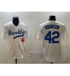 Men's Brooklyn Dodgers #42 Jackie Robinson White Stitched Baseball Jersey