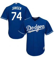 Men's Majestic Los Angeles Dodgers #74 Kenley Jansen Authentic Royal Blue Alternate Cool Base MLB Jersey
