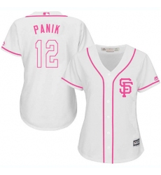 Women's Majestic San Francisco Giants #12 Joe Panik Authentic White Fashion Cool Base MLB Jersey