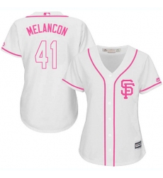 Women's Majestic San Francisco Giants #41 Mark Melancon Authentic White Fashion Cool Base MLB Jersey