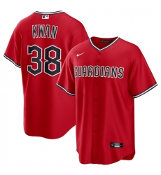 Men's Cleveland Guardians #38 Steven Kwan Red Cool Base Limited Stitched Baseball Jersey