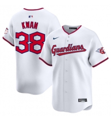 Men's Cleveland Guardians #38 Steven Kwan White Home Limited Stitched Baseball Jersey