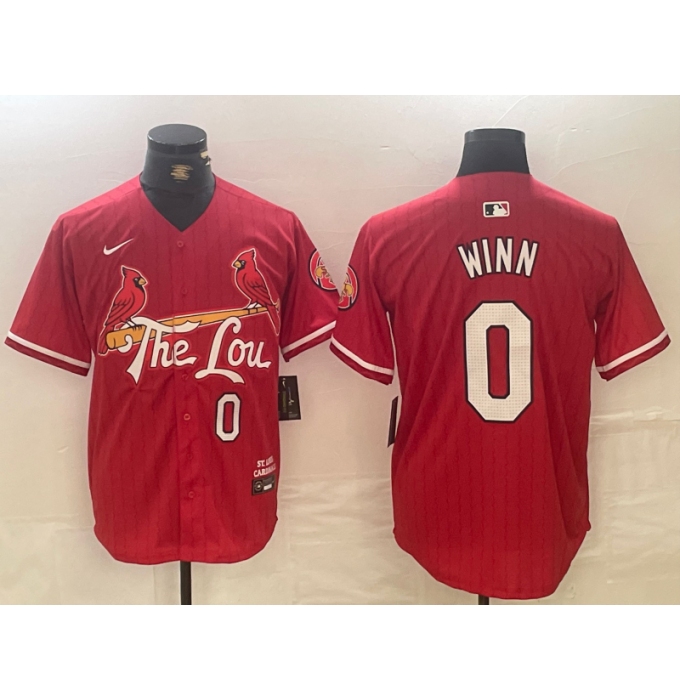 Men's St Louis Cardinals #0 Masyn Winn Red 2024 City Connect Limited Stitched Baseball Jersey
