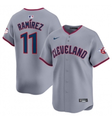 Men's Cleveland Guardians #11 Jose Ramirez Gray 2025 Alternate Limited Stitched Baseball Jersey