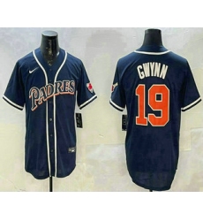 Men's San Diego Padres #19 Tony Gwynn Navy Blue Stitched MLB Cool Base Nike Jersey