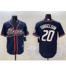 Men's Detroit Tigers #20 Spencer Torkelson Navy With Cool Base Stitched Baseball Jersey