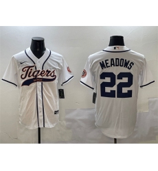 Men's Detroit Tigers #22 Parker Meadows White With Cool Base Stitched Baseball Jersey