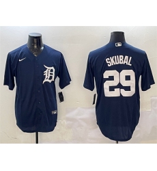 Men's Detroit Tigers #29 Tarik Skubal Navy Cool Base Stitched Baseball Jersey