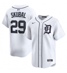 Men's Detroit Tigers #29 Tarik Skubal White 2024 Home Limited Stitched Baseball Jersey