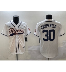 Men's Detroit Tigers #30 Kerry Carpenter White With Cool Base Stitched Baseball Jersey