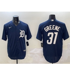 Men's Detroit Tigers #31 Riley Greene Navy Cool Base Stitched Baseball Jersey