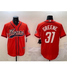 Men's Detroit Tigers #31 Riley Greene Orange With Cool Base Stitched Baseball Jersey