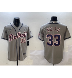 Men's Detroit Tigers #33 Colt Keith Gray Cool Base Stitched Baseball Jersey