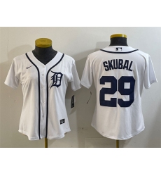 Women's Detroit Tigers #29 Tarik Skubal White Cool Base Stitched Baseball Jersey(Run Small)