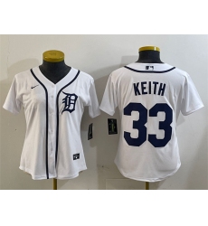 Women's Detroit Tigers #33 Colt Keith White Cool Base Stitched Baseball Jersey(Run Small)